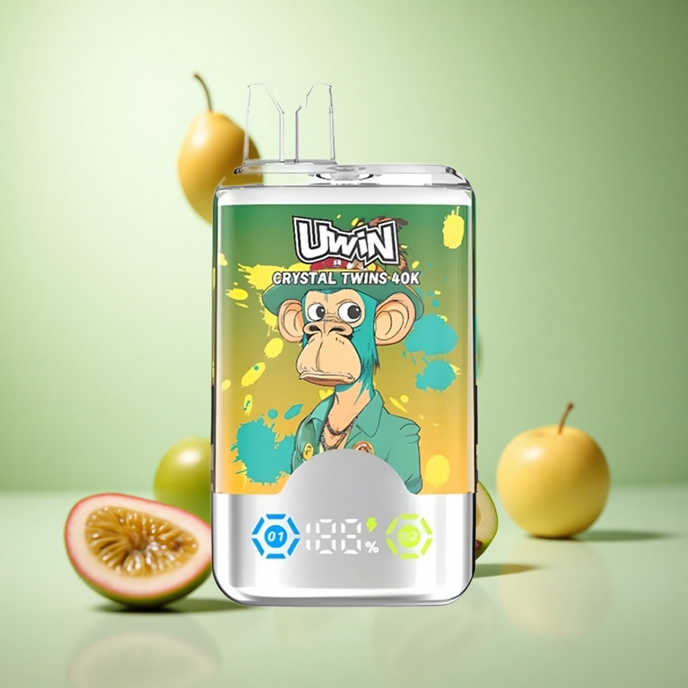 UWIN Crystal Twins 40000 Puffs Κίβι Πάσια Φρούτα Γκουάβα Δύο Μήλα Greece vape wholesale 32ml