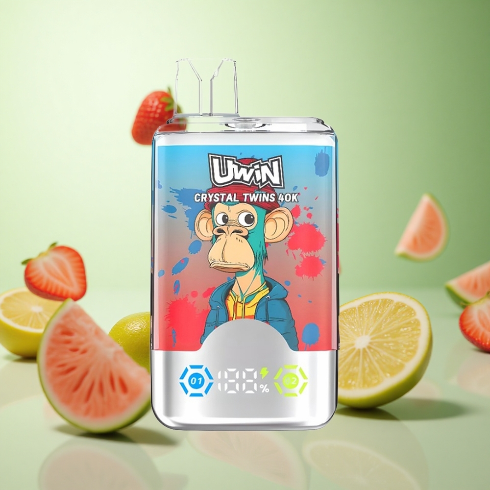 UWIN Crystal Twins 40000 Puffs Φράουλα Καρπούζι Λεμόνι Lime Greece vape wholesale 32ml 850mAh