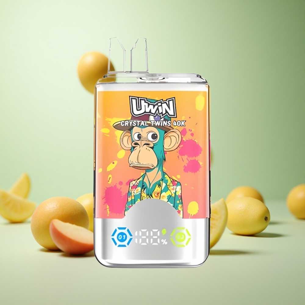 UWIN Crystal Twins 40000 Puffs Ροδάκινο Μάνγκο Ανανάς Red Bull Greece vape wholesale Δύο γεύσεις