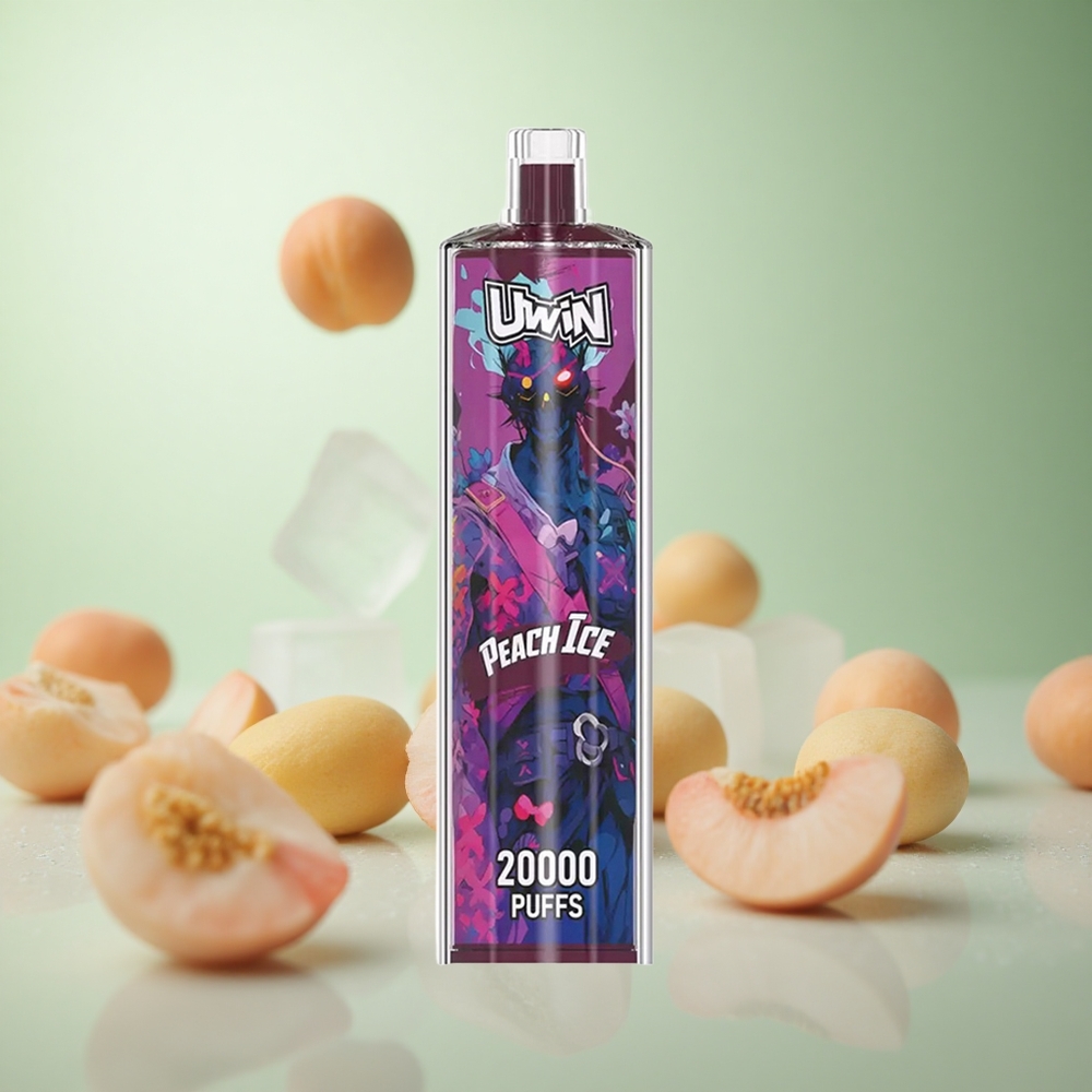 Uwin Shisha Hookah Crystal 20000 Puffs Ροδάκινο Πάγο Greece vape wholesale Mesh Coil Type-C