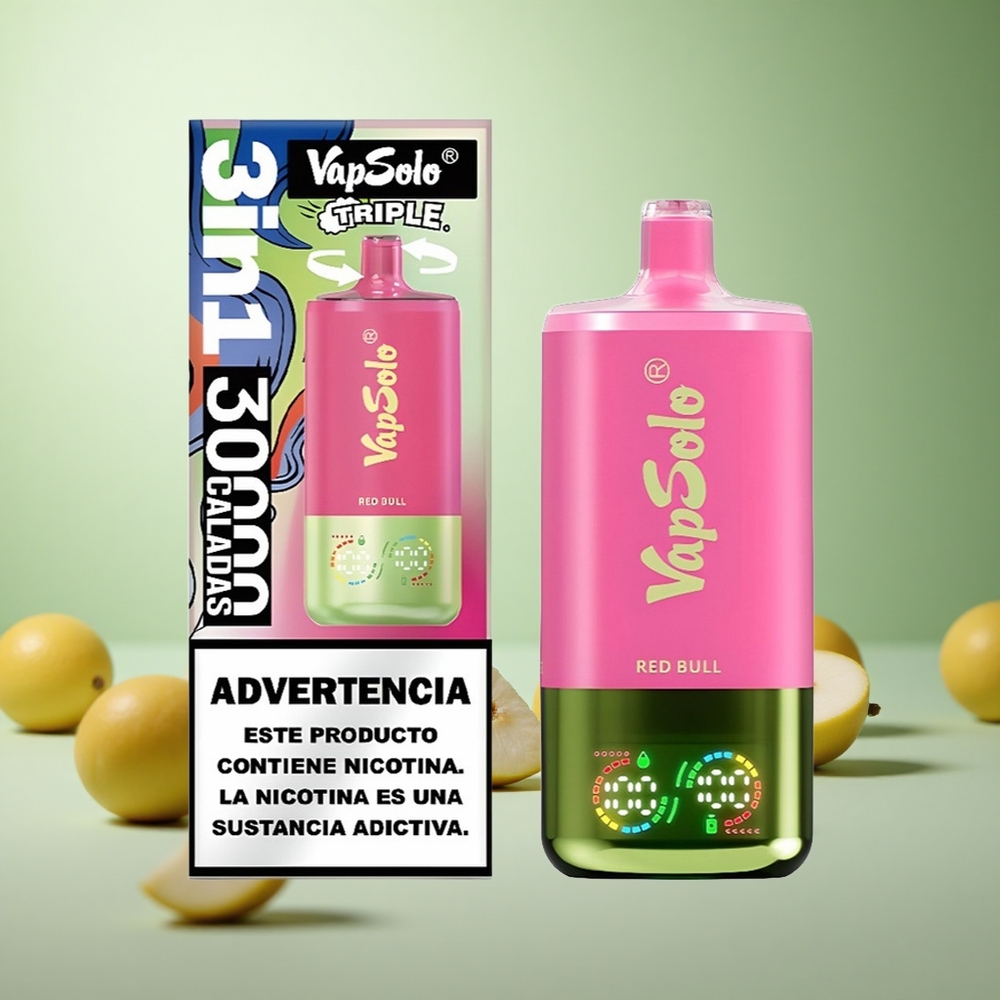 VapSolo Triple 30000 Puffs Κόκκινο Ταύρο 40ml Greece vape wholesale Type-C