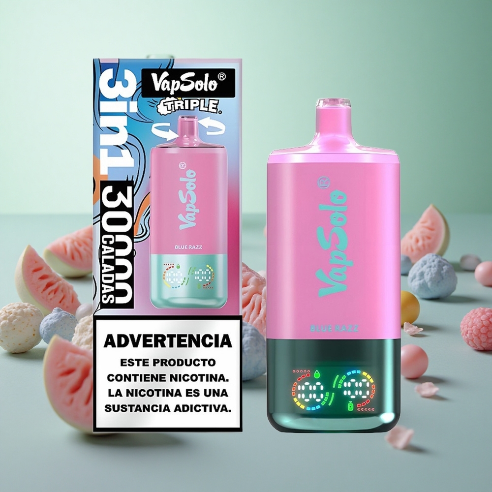 VapSolo Triple 30000 Puffs Blue Razz Greece vape wholesale 40ml Ταγκάνη λαδιού: 3