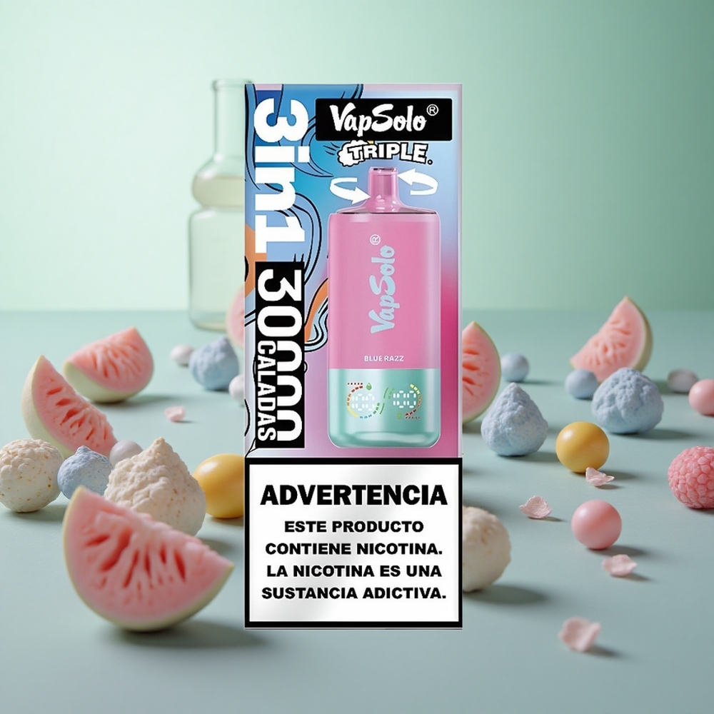 VapSolo Triple 30000 Puffs Blue Razz Greece vape wholesale 40ml Ταγκάνη λαδιού: 3