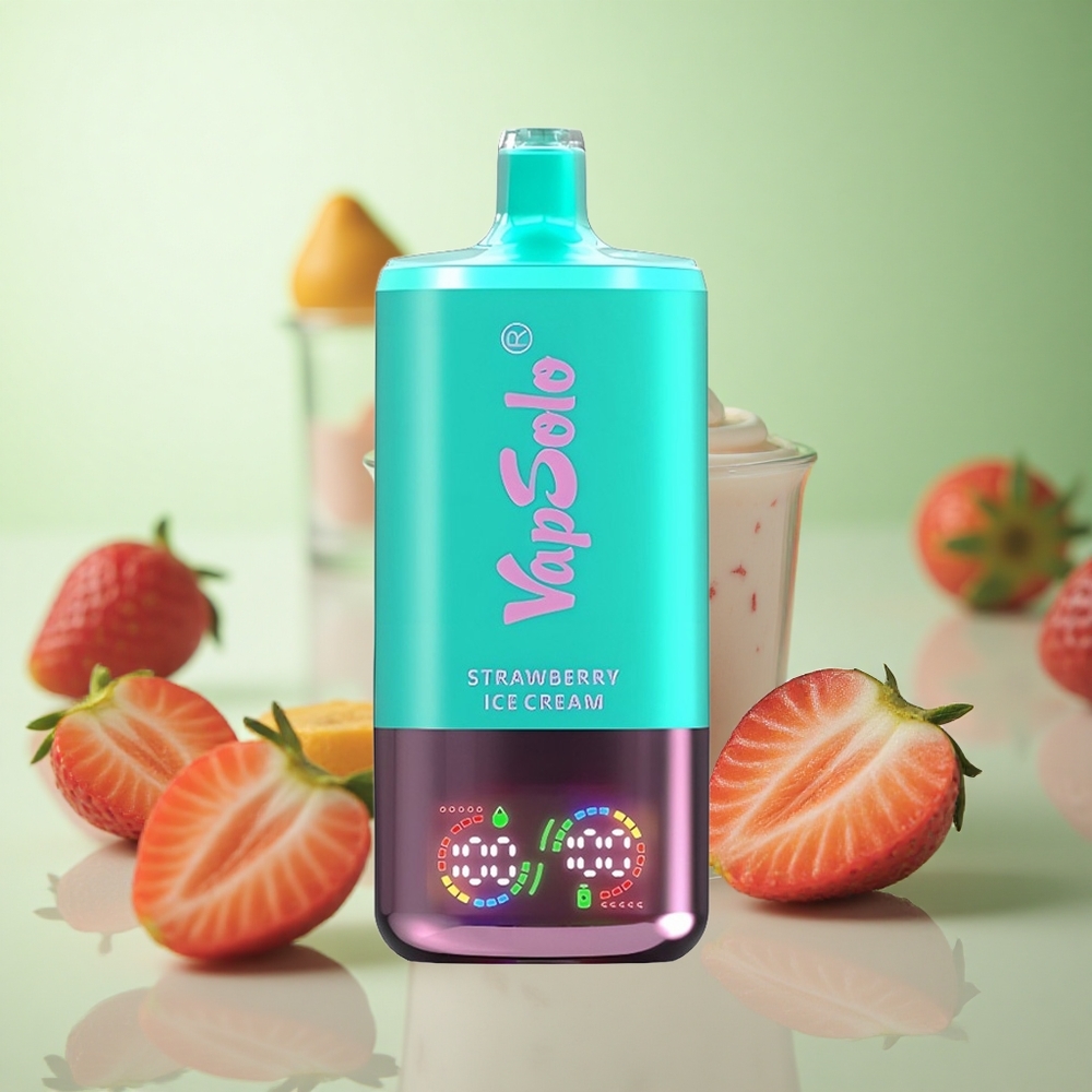 VapSolo Triple 30000 Puffs Φράουλα Παγωτό Greece vape wholesale 40ml 3 Tank Type-C