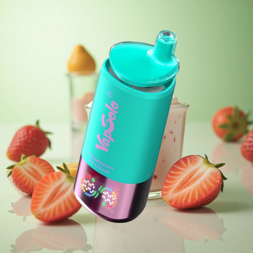 VapSolo Triple 30000 Puffs Φράουλα Παγωτό Greece vape wholesale 40ml 3 Tank Type-C