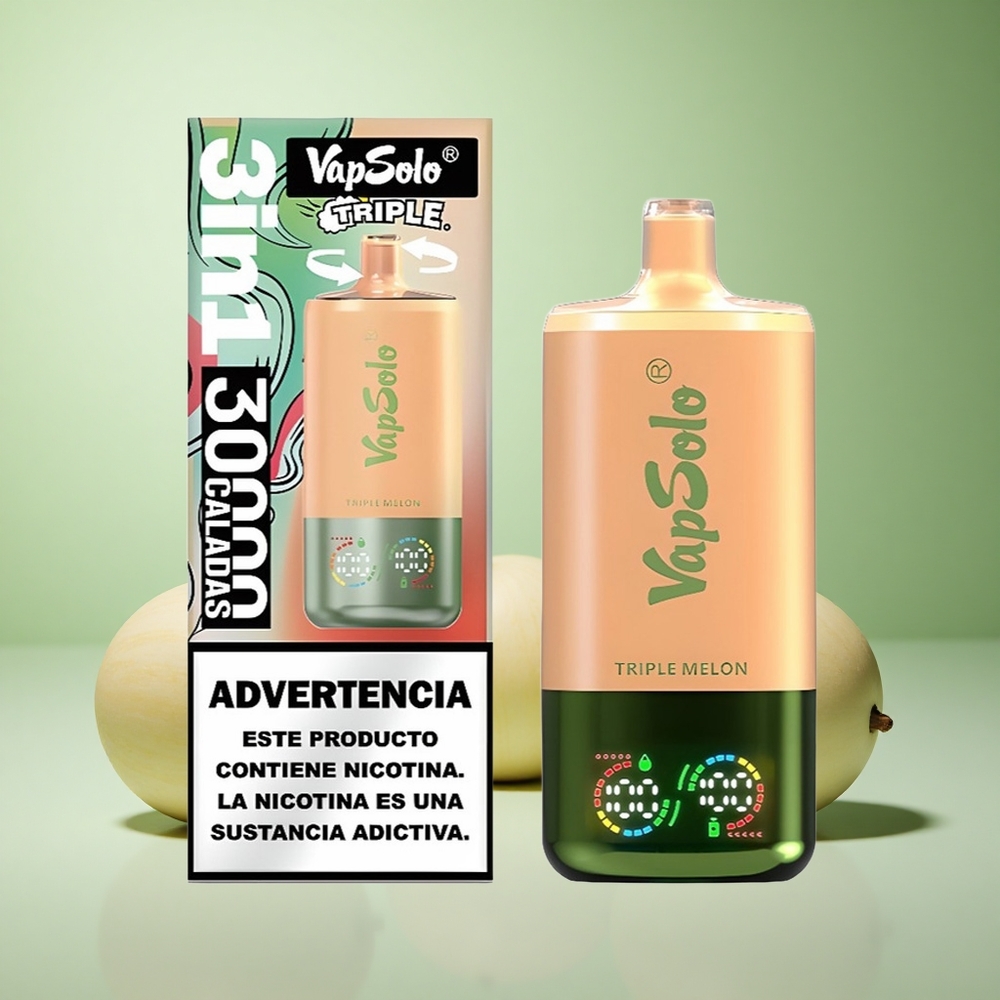 VapSolo Triple 30000 Puffs Τριπλό Πεπόνι Greece vape wholesale 40ml Τύπος-C