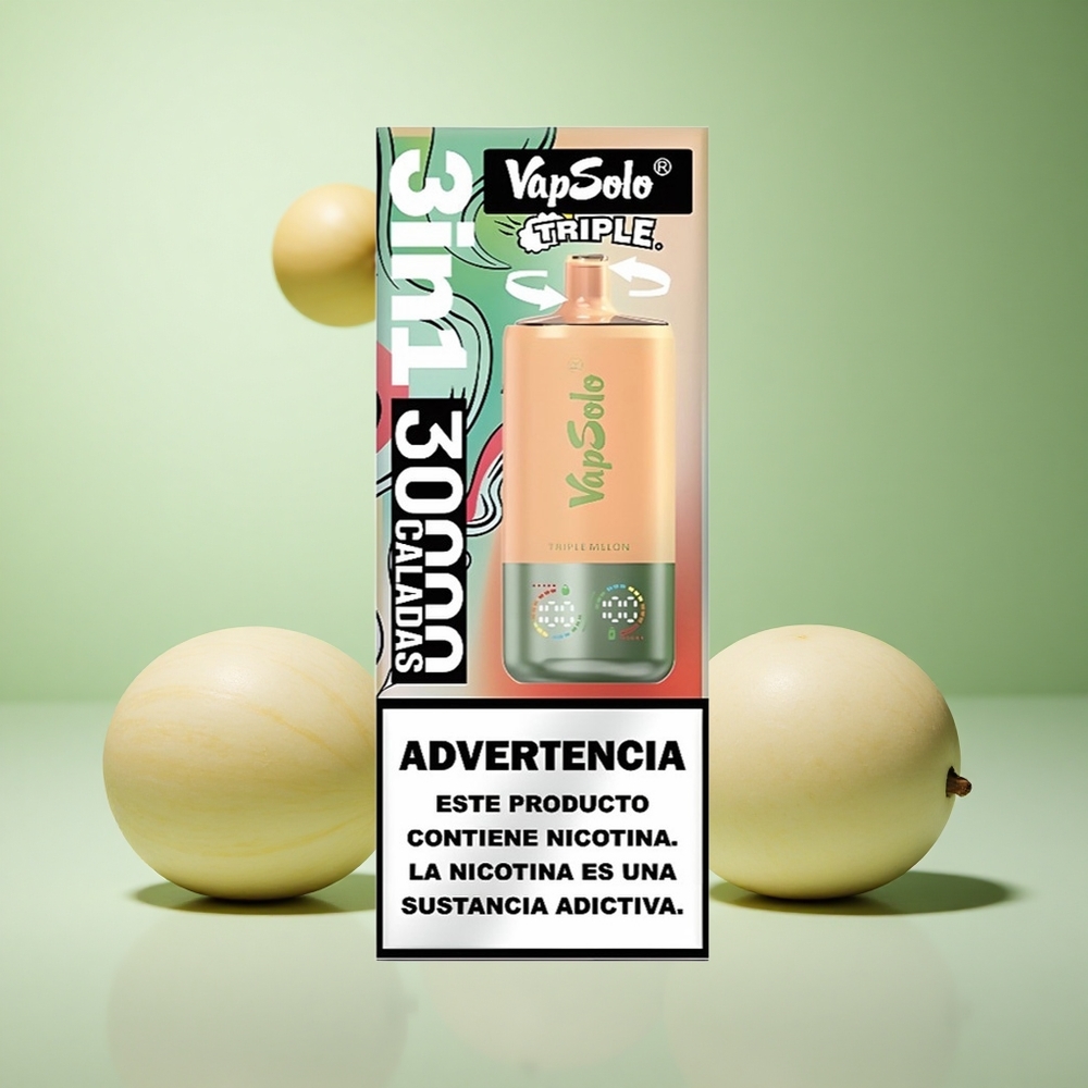 VapSolo Triple 30000 Puffs Τριπλό Πεπόνι Greece vape wholesale 40ml Τύπος-C