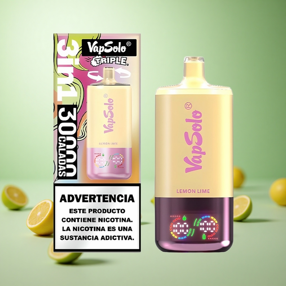 VapSolo Triple 30000 Puffs Λεμόνι Λάιμ Greece vape wholesale Type-C 40ml