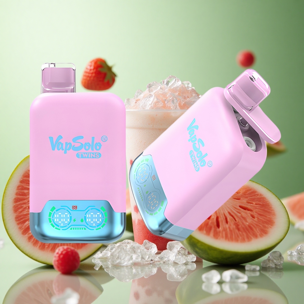 Vapsolo Twins 20000 Puffs Μαύρος Πάγος Δράκος Φρούτο Φράουλα & Βατόμουρο Καρπούζι Greece vape wholesale 40 ml