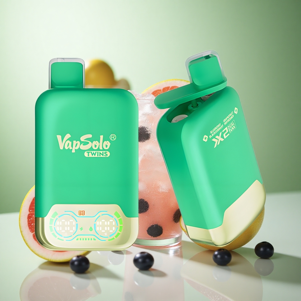 Vapsolo Twins 20000 Puffs Μπλε Μούρο & Γκρέιπφρουτ Greece vape wholesale 40ml 20/50mg/ml Νικοτίνη