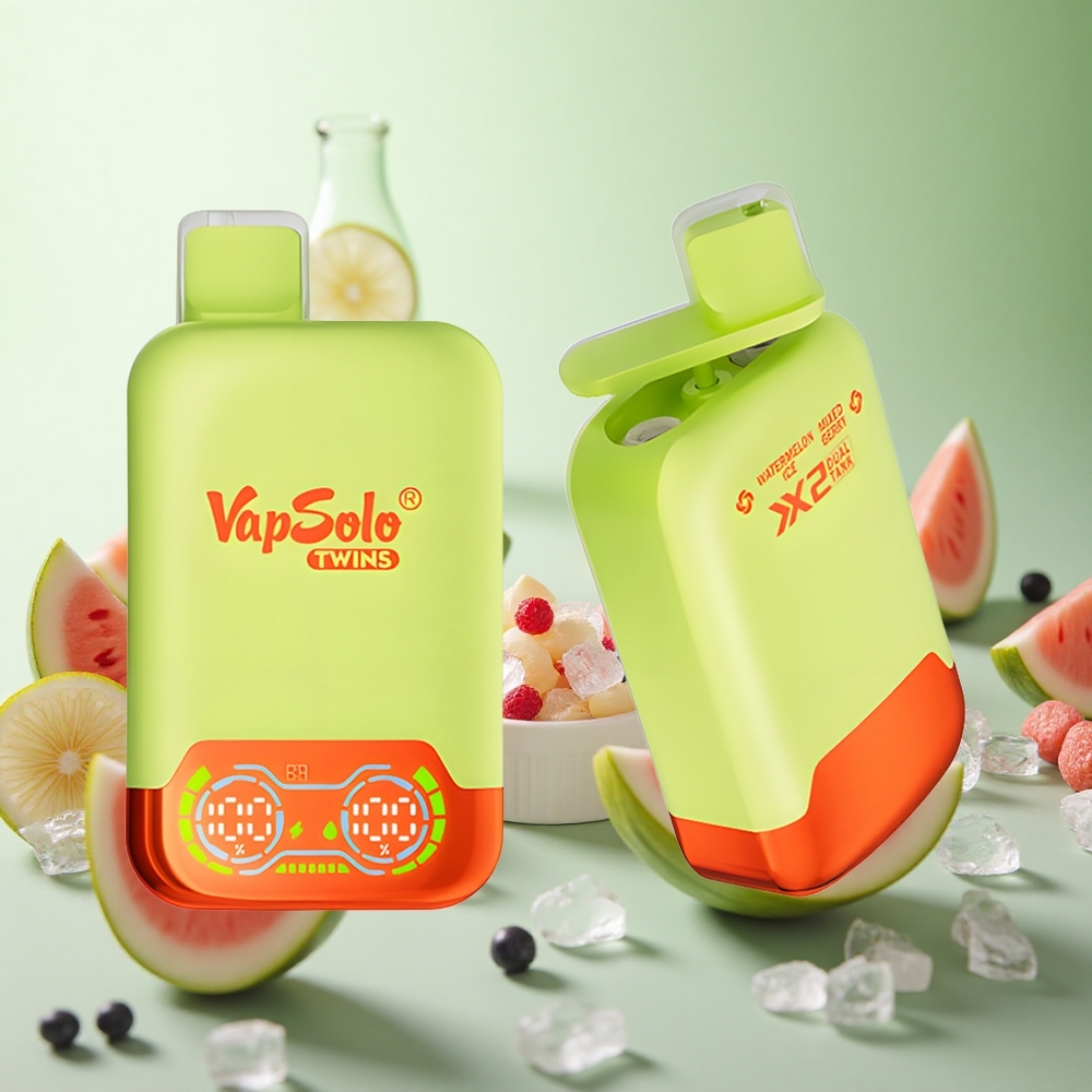 Vapsolo Twins 20000 Puffs Καρπούζι Πάγος & Μικτά Μούρα Greece vape wholesale 40ml 2 δεξαμενές