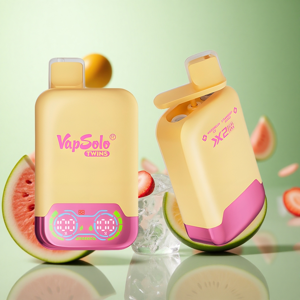 Vapsolo Twins 20000 Puffs Καρπούζι Πάγος & Φράουλα Μάνγκο Greece vape wholesale Type-C
