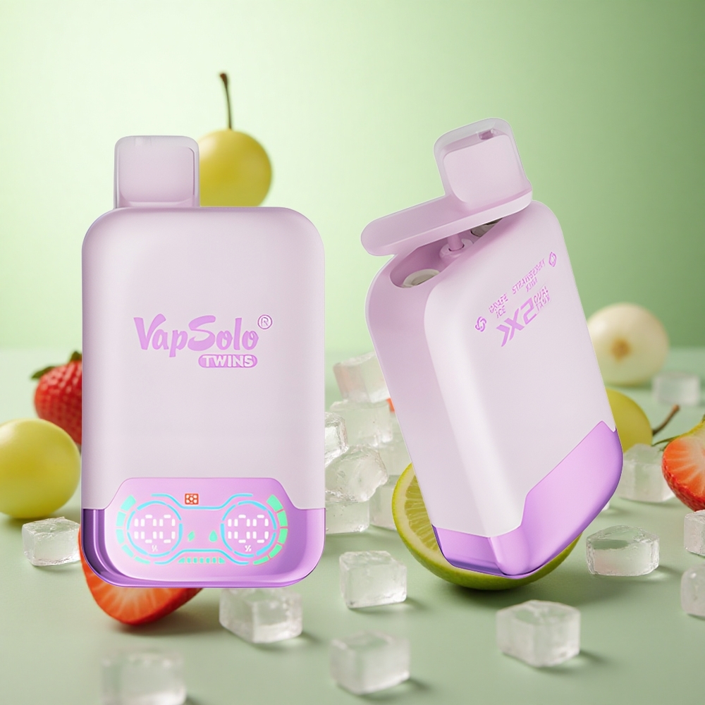 Vapsolo Twins 20000 Puffs Σταφύλι Πάγος & Φράουλα Kiwi Greece vape wholesale 40ml 2 δεξαμενές