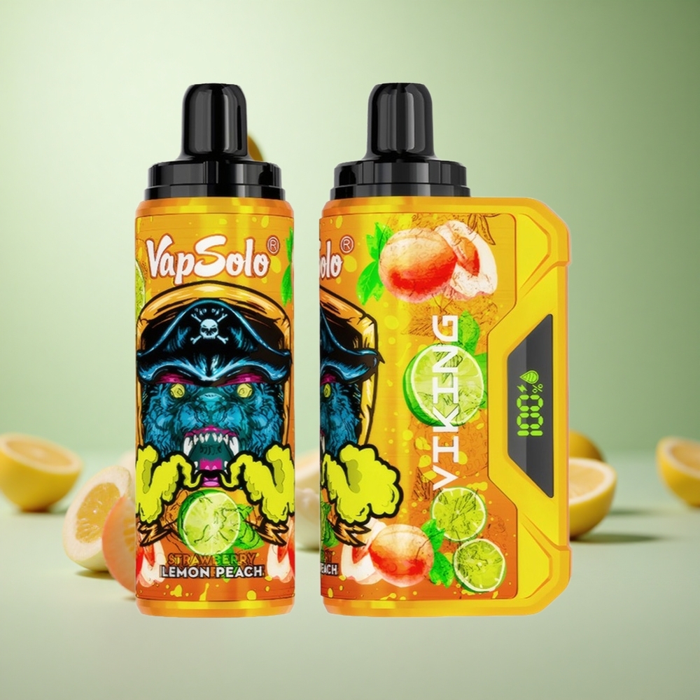 VapSolo VIKING 12000 Puffs Λεμόνι-Ροδάκινο Greece vape wholesale 22ml