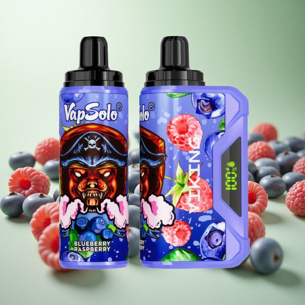 VapSolo VIKING 12000 Puffs Μπλε Μούρο Greece vape wholesale Τύπου-C & Οθόνη LED