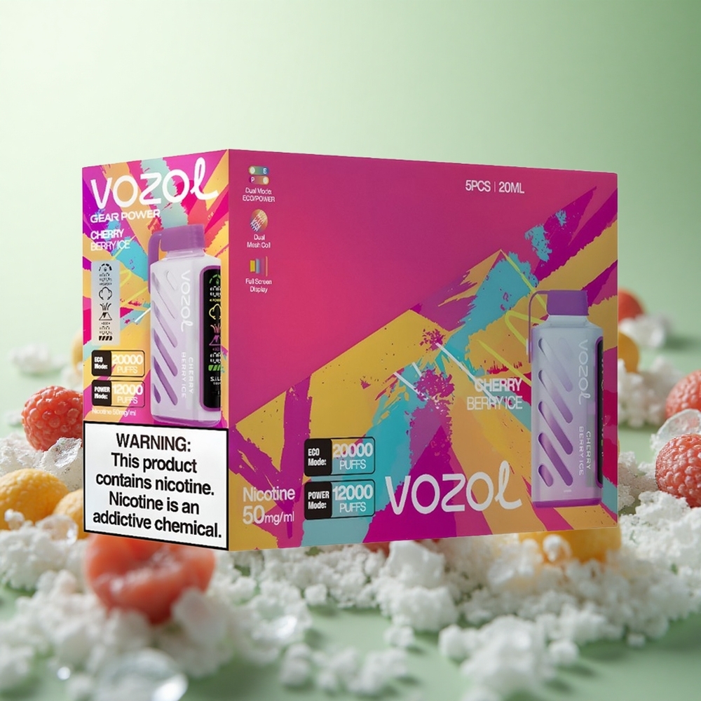 VOZOL Gear Power 20000 Ατμούς Κεράσι Μούρο Πάγος Greece vape wholesale S.i.L.C. Tech Πηνίο Διπλού Διχτυού