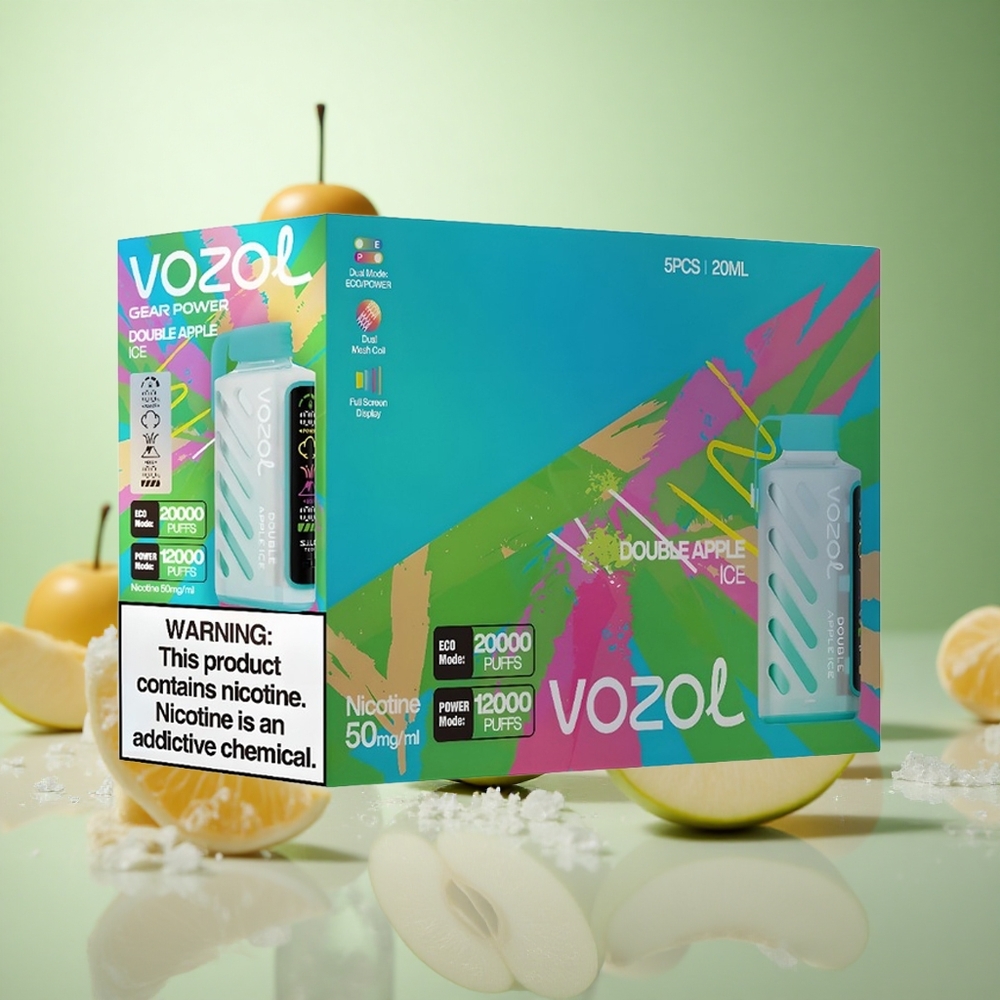 VOZOL Gear Power 20000 Puffs Διπλό Μήλο Πάγος Greece vape wholesale S.i.L.C. Tech Πηνίο Διπλού Διχτυού