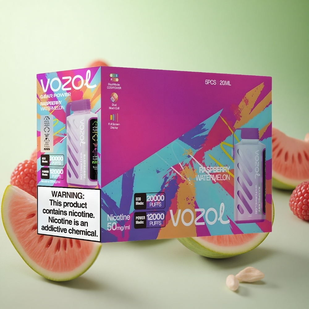 VOZOL Gear Power 20000 Puffs Βατόμουρο Καρπούζι Greece vape wholesale S.i.L.C. Tech Πηνίο Διπλού Διχτυού