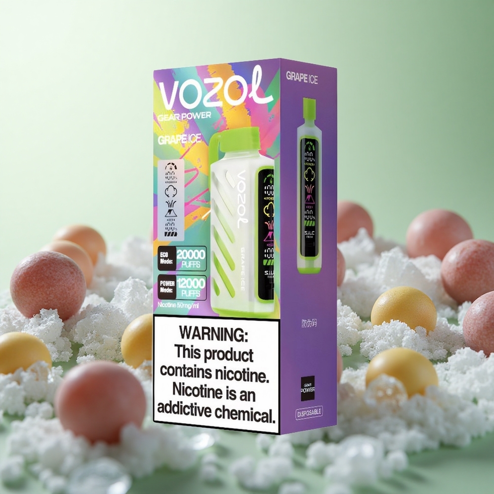 VOZOL Gear Power 20000 Puffs Vape μιας χρήσης Σταφύλι Πάγο Greece vape wholesale S.i.L.C. Tech & Πηνίο Διπλού Διχτυού