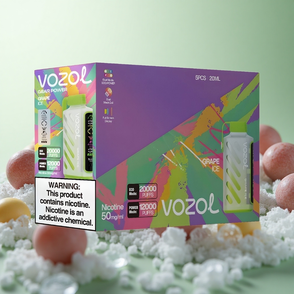 VOZOL Gear Power 20000 Puffs Vape μιας χρήσης Σταφύλι Πάγο Greece vape wholesale S.i.L.C. Tech & Πηνίο Διπλού Διχτυού