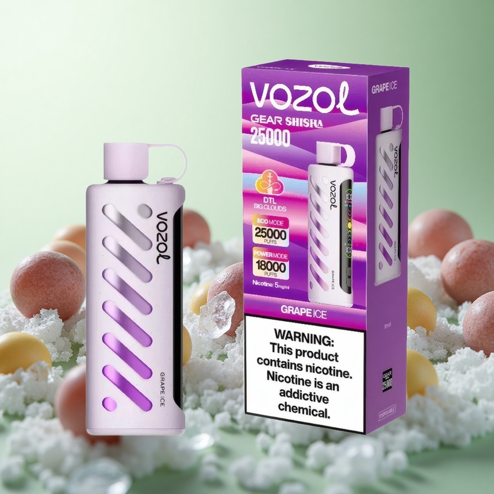 VOZOL Gear Shisha 25000 Puffs Σταφύλι Πάγος Greece vape wholesale Dual Mesh Διπλή λειτουργία