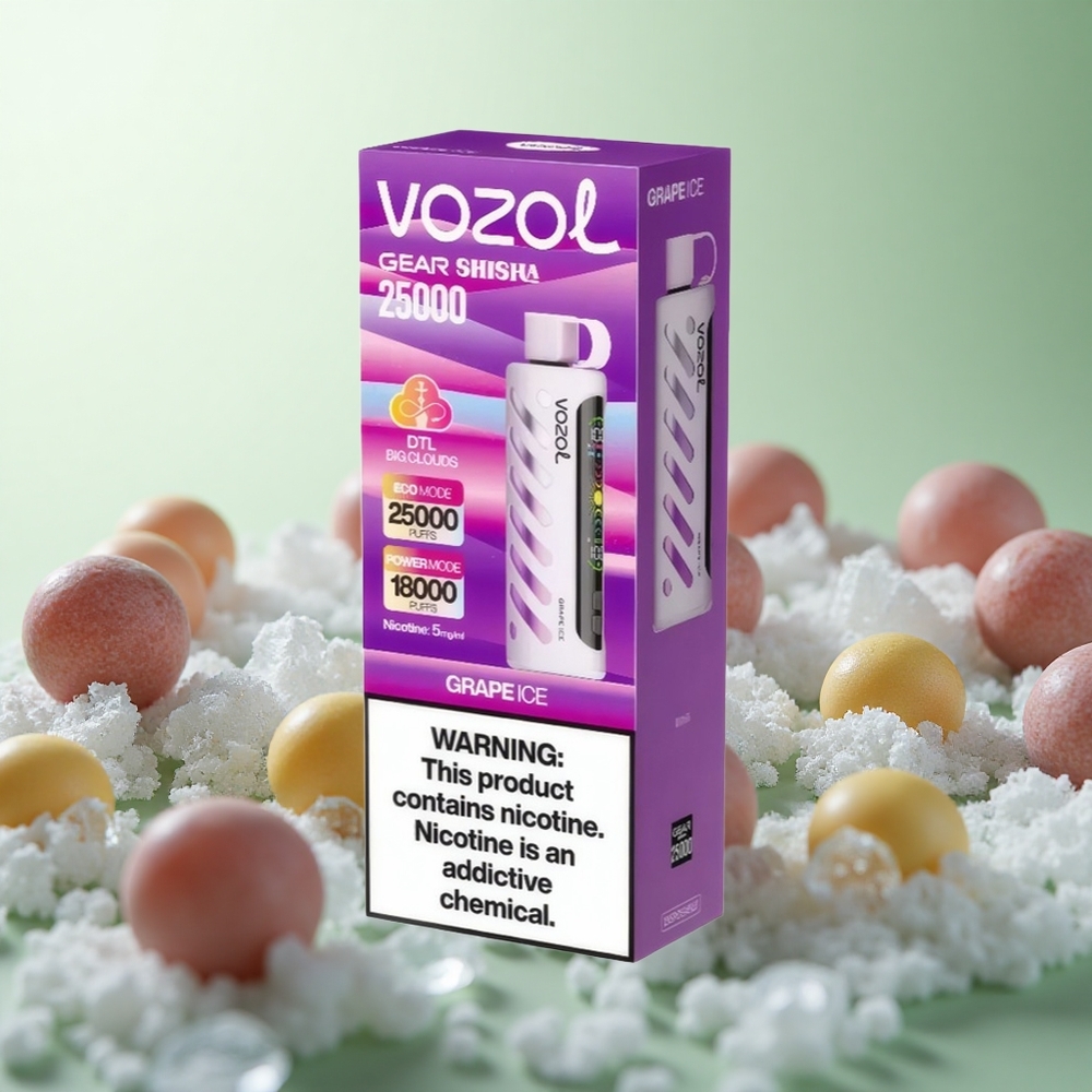 VOZOL Gear Shisha 25000 Puffs Σταφύλι Πάγος Greece vape wholesale Dual Mesh Διπλή λειτουργία