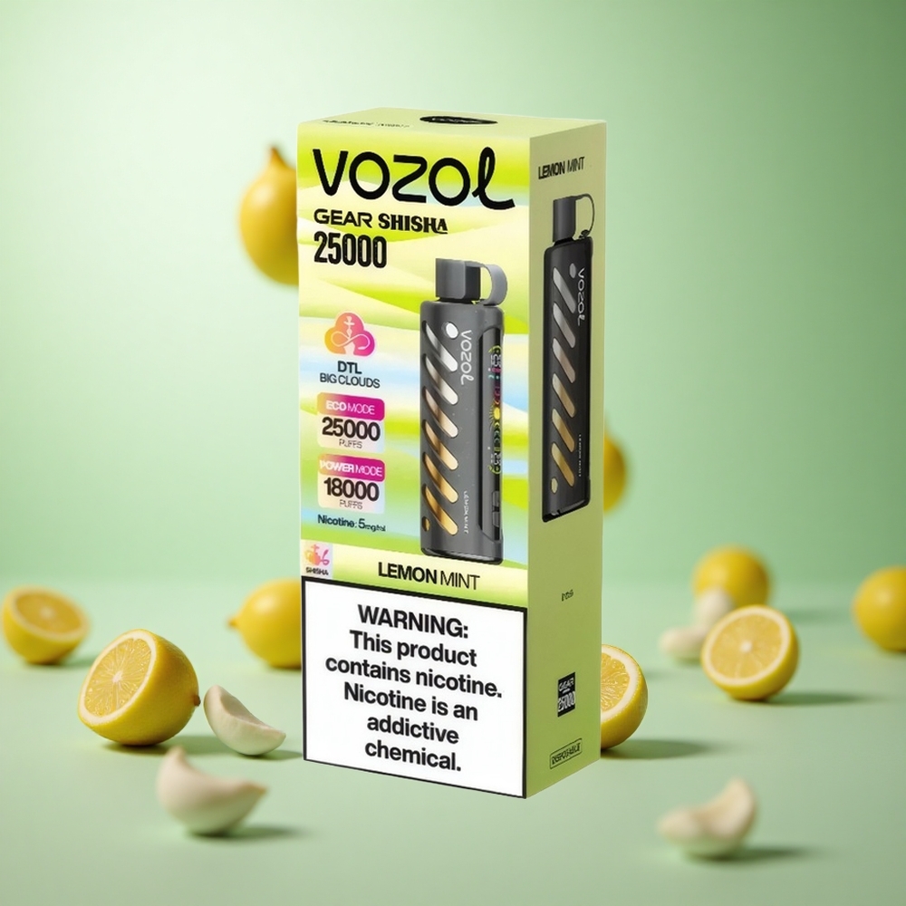 VOZOL Gear Shisha 25000 Puffs Λεμόνι Μέντα Greece vape wholesale Dual Mesh Διπλή λειτουργία