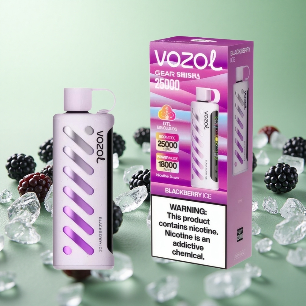 VOZOL Gear Shisha 25000 Puffs Μούρο Πάγο Greece vape wholesale S.i.L.C Tech Dual Mesh
