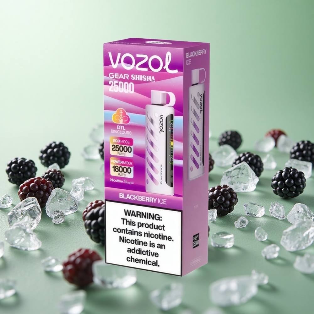 VOZOL Gear Shisha 25000 Puffs Μούρο Πάγο Greece vape wholesale S.i.L.C Tech Dual Mesh
