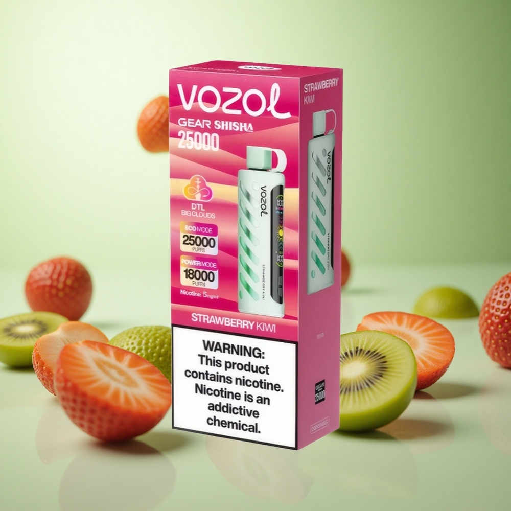 VOZOL Gear Shisha 25000 Puffs Φράουλα Κίβι Greece vape wholesale S.i.L.C Tech Dual Mesh