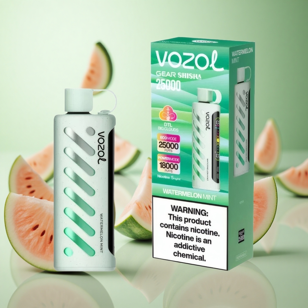 VOZOL Gear Shisha 25000 Puffs Καρπούζι Μέντα Greece vape wholesale S.i.L.C Tech Dual Mesh