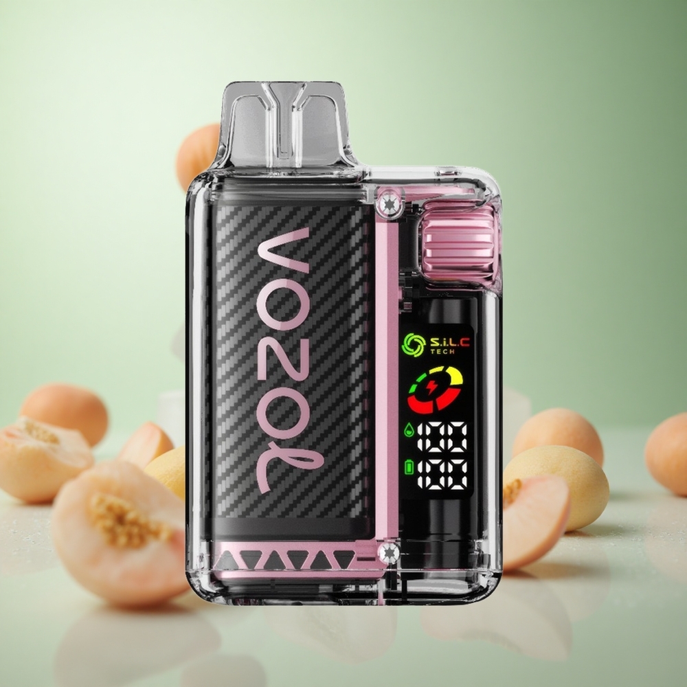 VOZOL Vista 20000 Puffs Ροδάκινο Πάγο Greece vape wholesale OLED Screen S.i.L.C Tech Πηνίο Διπλού Διχτυού