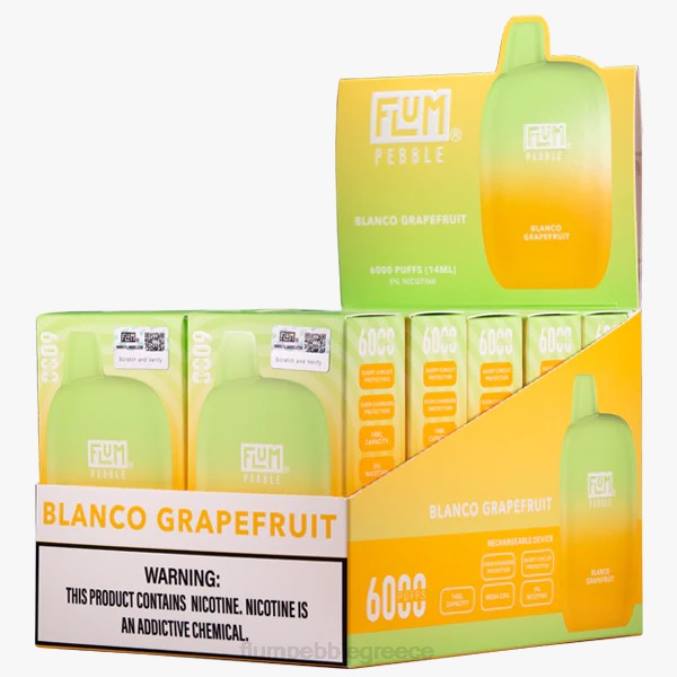 404V11 FLUM PEBBLE Greece - γκρέιπφρουτ blanco FLUM PEBBLES 6000 ρουφηξιές 10 συσκευασίες